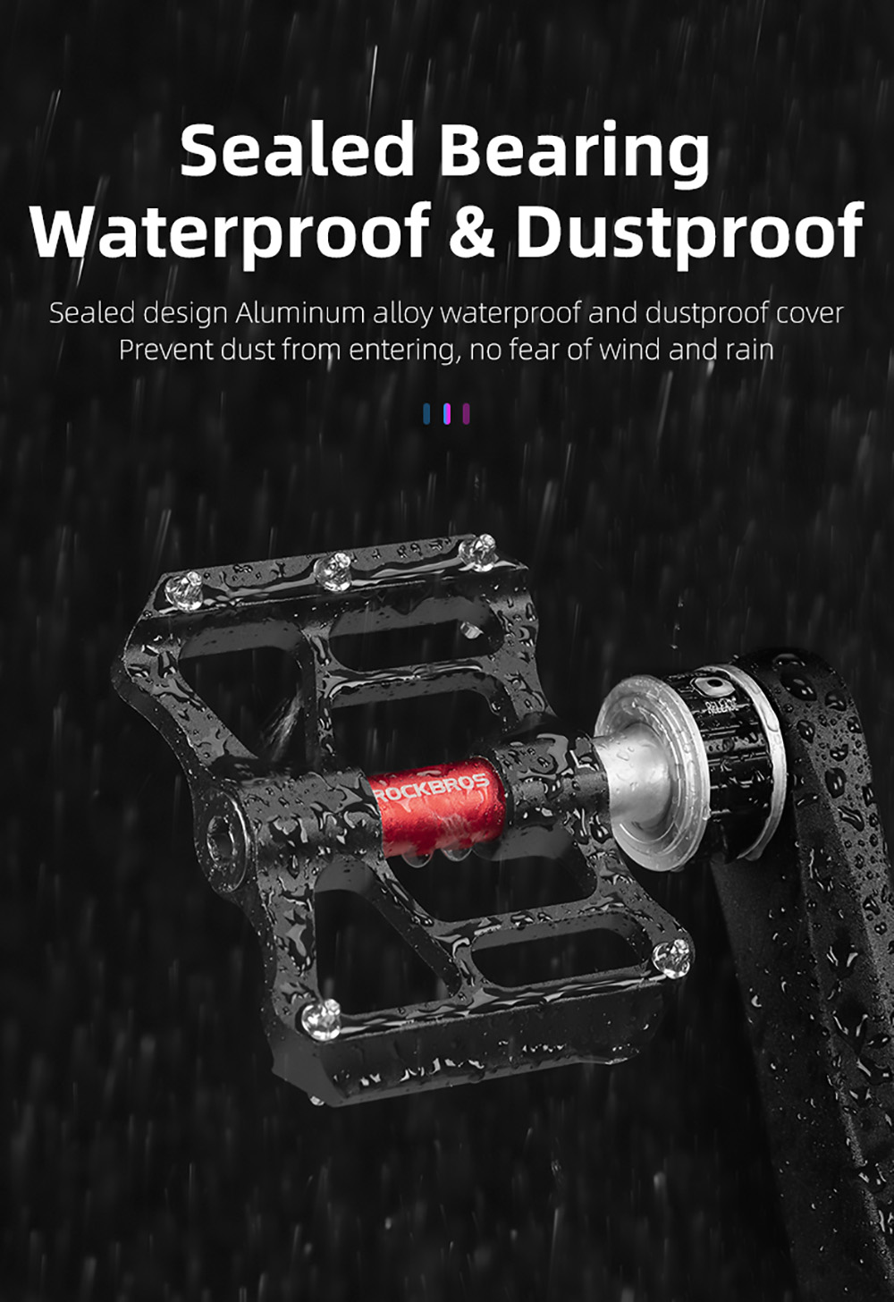 ROCKBROS Bicycle Pedals Quick Release CNC Rainproof Seal Bearing 6.1cm Widened Non-slip Chrome Molybdenum Bike Pedal 11 ROCKBROS Bicycle Pedals Quick Release CNC Rainproof Seal Bearing 6.1cm Widened Non-slip Chrome Molybdenum Bike Pedal