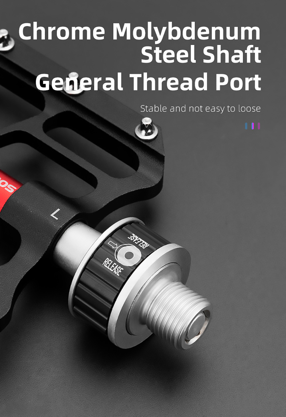 ROCKBROS Bicycle Pedals Quick Release CNC Rainproof Seal Bearing 6.1cm Widened Non-slip Chrome Molybdenum Bike Pedal 13 ROCKBROS Bicycle Pedals Quick Release CNC Rainproof Seal Bearing 6.1cm Widened Non-slip Chrome Molybdenum Bike Pedal