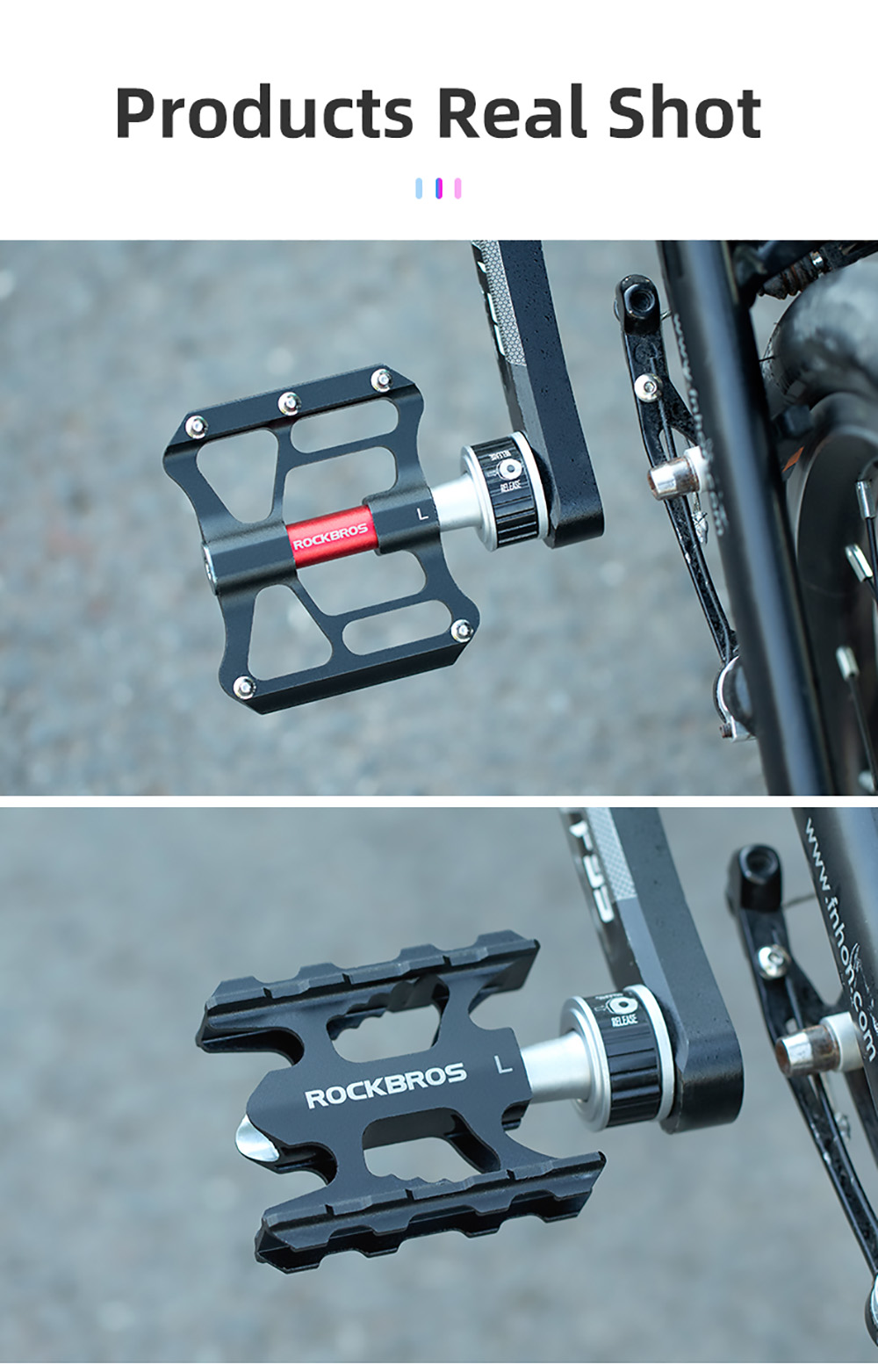 ROCKBROS Bicycle Pedals Quick Release CNC Rainproof Seal Bearing 6.1cm Widened Non-slip Chrome Molybdenum Bike Pedal 17 ROCKBROS Bicycle Pedals Quick Release CNC Rainproof Seal Bearing 6.1cm Widened Non-slip Chrome Molybdenum Bike Pedal