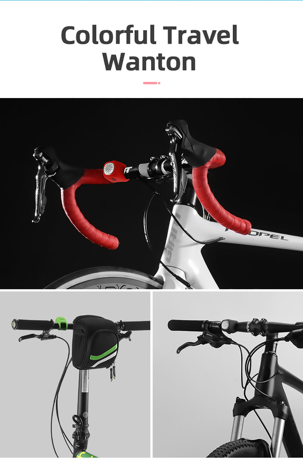 ROCKBROS Electric Cycling Bell 90 dB Horn Rainproof Bicycle Handlebar Silica Gel Shell Ring Bike Bell - Blue