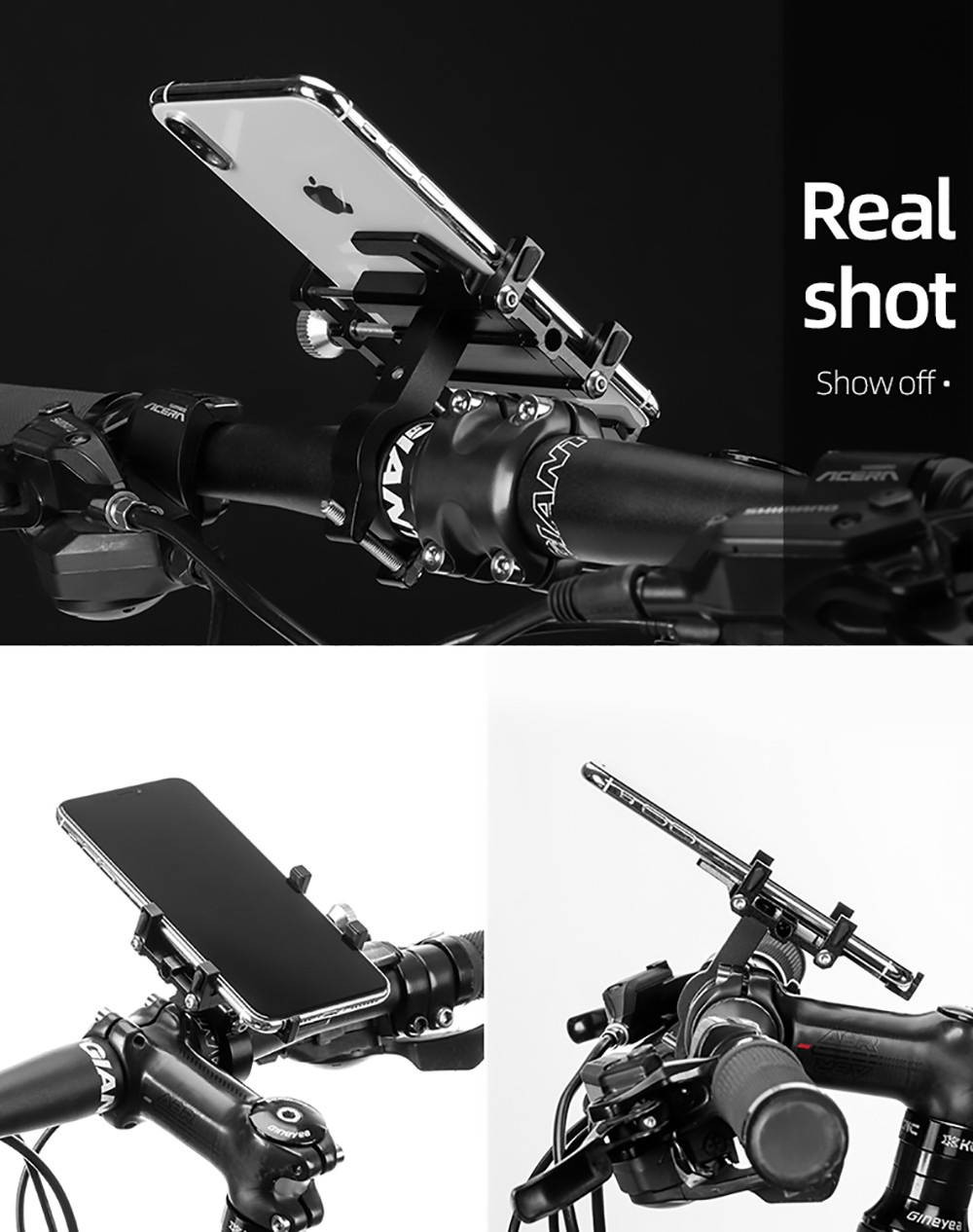 ROCKBROS Phone Holder For Motorcycle Electric Bike Alloy Bracket Five Claws - Black & Red 19 ROCKBROS Phone Holder for Motorcycle Electric Bike Alloy Bracket Five Claws - Black & Red