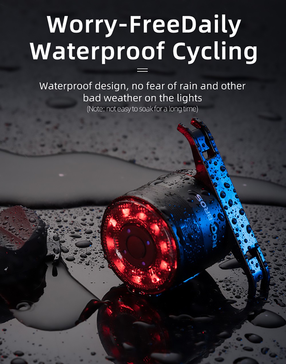 ROCKBROS Q1 Bike Taillight USB Charging for Night Cycling Colorful Bicycle Rear Light