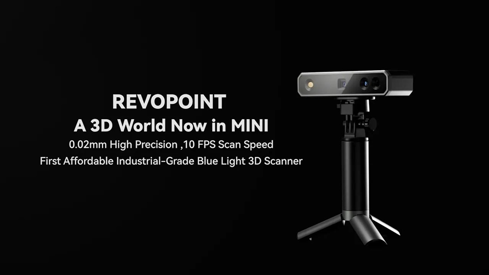 Revopoint MINI 3D Scanner, 0.02mm Precision, High Resolution Blue Light, 0.05mm Point Distance, 10fps Scan Speed - AU