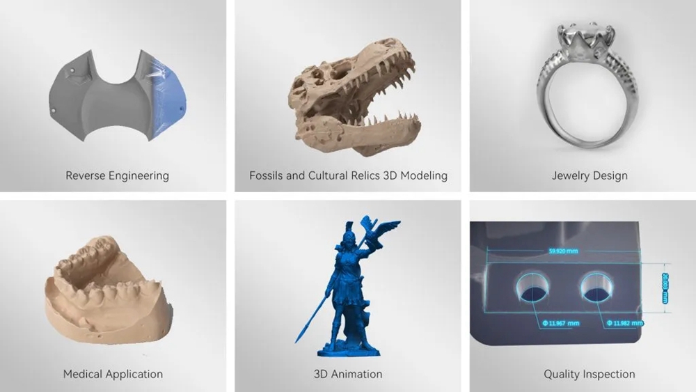 Revopoint MINI 3D Scanner, 0.02mm Precision, High Resolution Blue Light, 0.05mm Point Distance, 10fps Scan Speed - AU