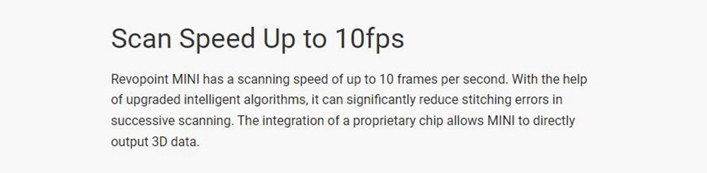 Revopoint MINI 3D Scanner, 0.02mm Precision, High Resolution Blue Light, 0.05mm Point Distance, 10fps Scan Speed - AU