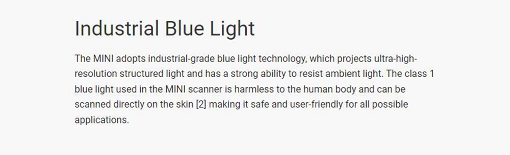 Revopoint MINI 3D Scanner, 0.02mm Precision, High Resolution Blue Light, 0.05mm Point Distance, 10fps Scan Speed - UK