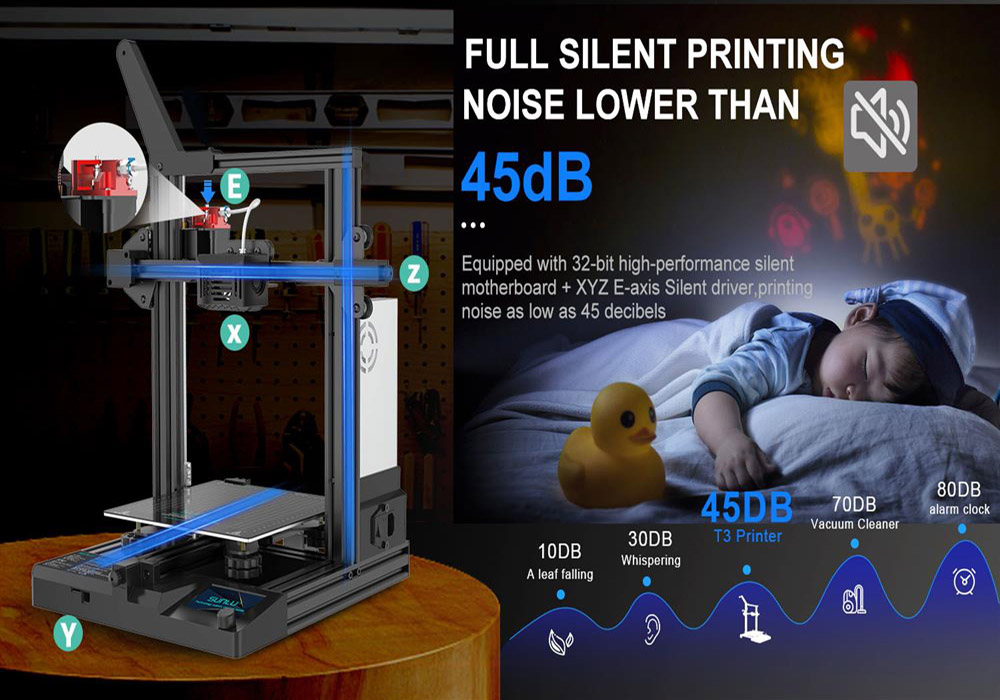 SUNLU 3D Printer Terminator 3 Fast Printing FDM 3D Printer, Up to 250mm/s, 32bit - UK