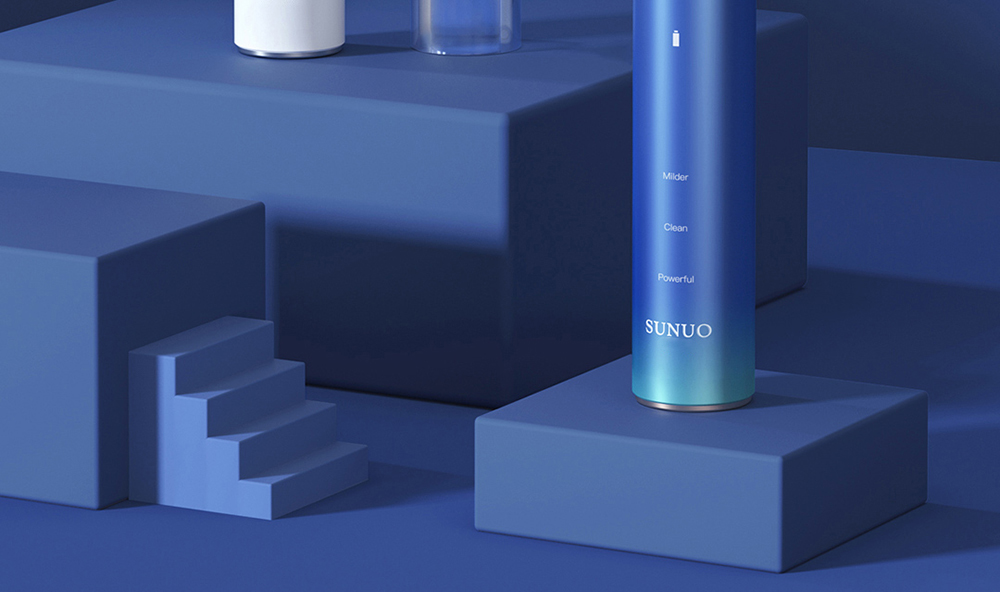 SUNUO T11 Pro Visual Electric Ultrasonic Dental Scaler, Calculus Tartar Remover Tooth Whitener, Smart App, 500W HD Endoscope - Blue