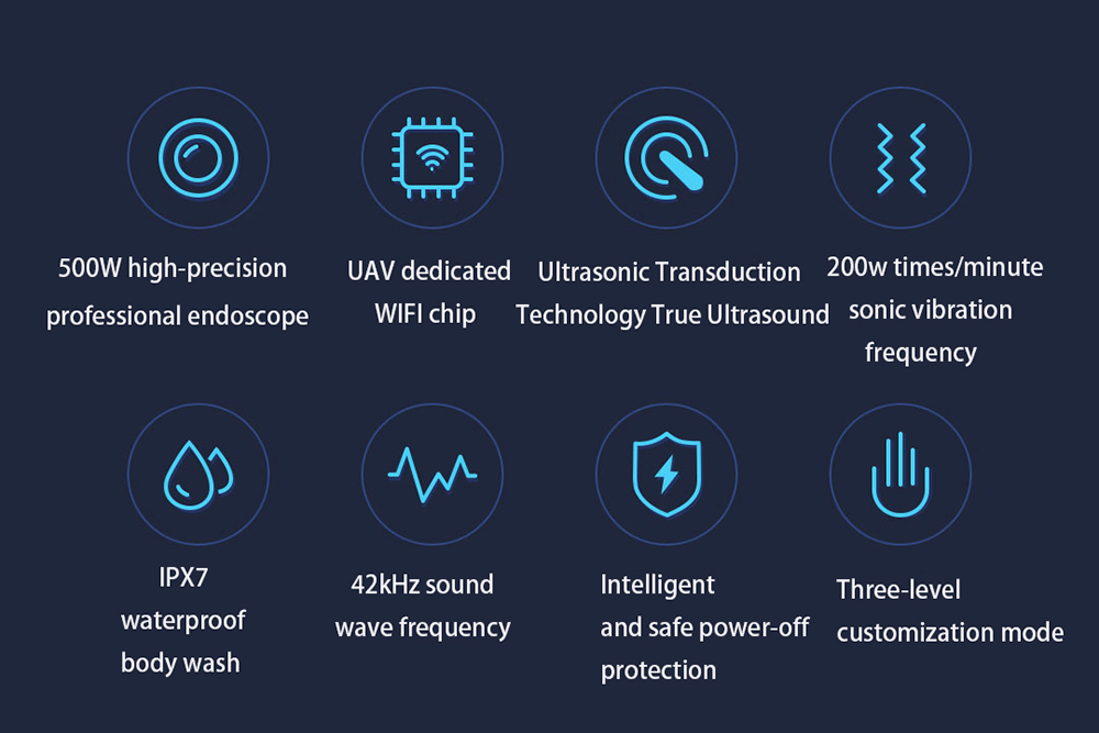 SUNUO T11 Pro Visual Electric Ultrasonic Dental Scaler, Calculus Tartar Remover Tooth Whitener, Smart App, 500W HD Endoscope - Blue