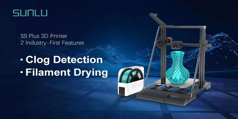 Sunlu Upgraded S9 Plus Large Size FDM 3D Printer with FilaDryer S1 up to 31*31*40 Printing Size Auto-leveling - UK