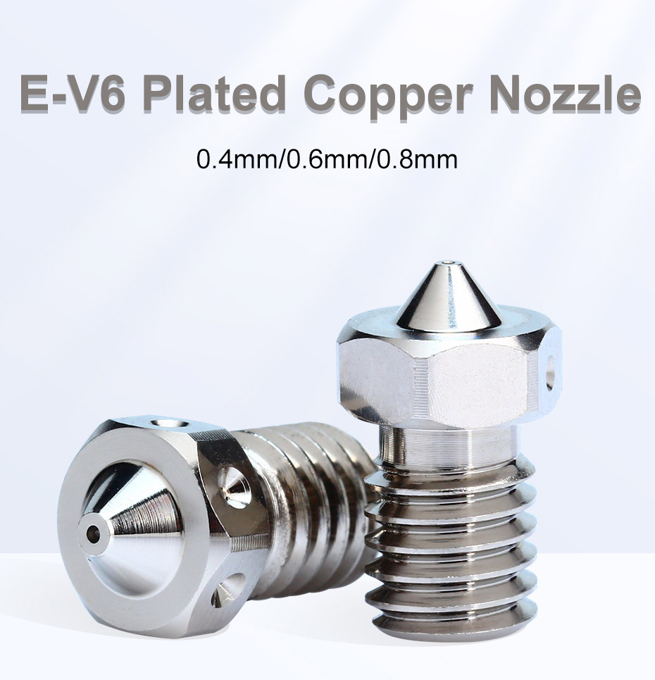 Trianglelab E-V6 0.8mm Plated Copper Nozzle with M6 Thread for 3D Printers V6 Hotend