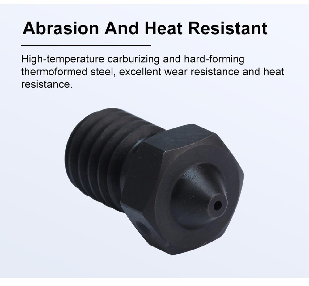 Trianglelab E3D V6 0.25mm Hardened Steel Nozzles, Printing PEI/PEEK/Carbon Fiber Filament, for V6 Hotend