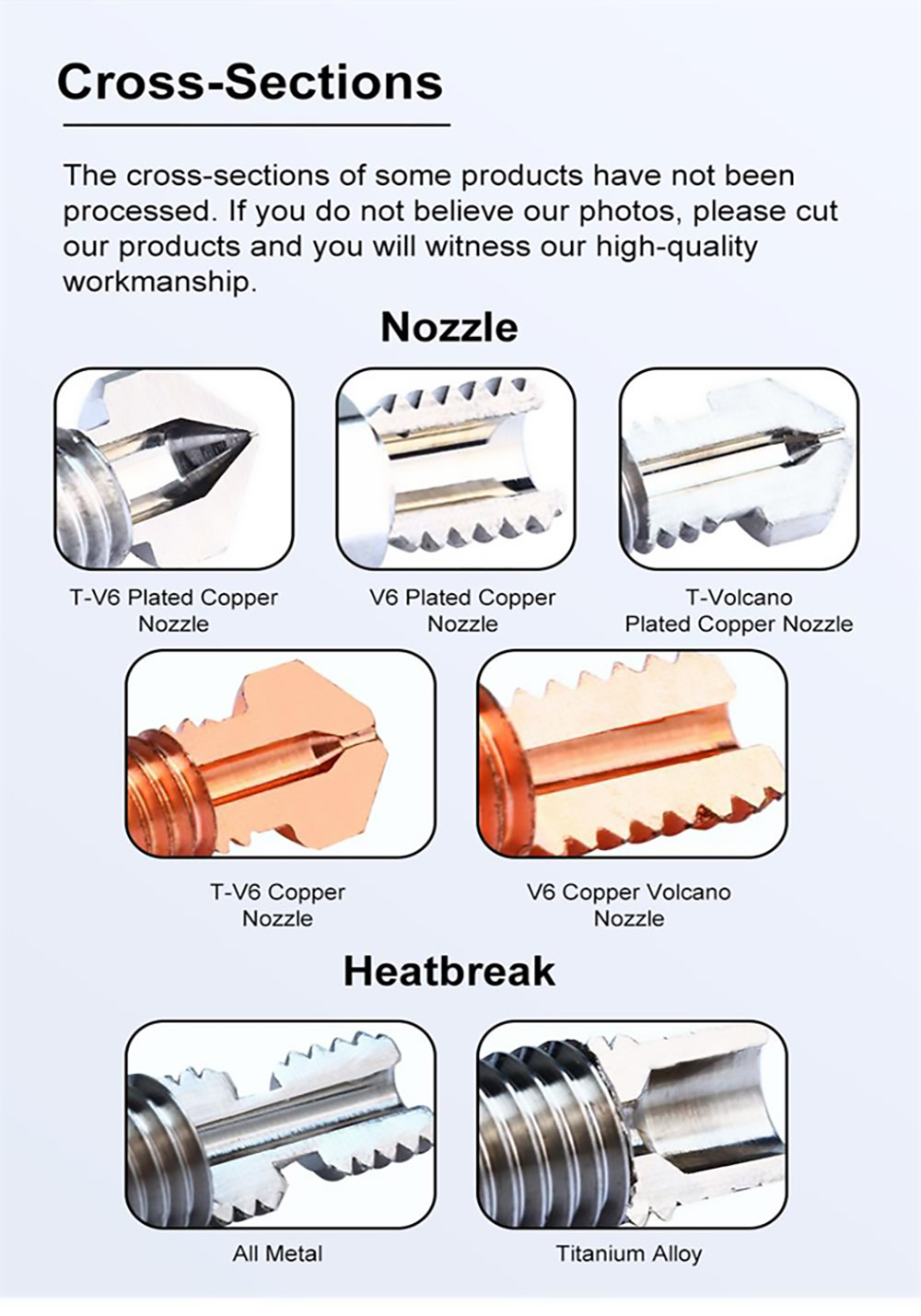 Trianglelab E3D V6 0.3mm Hardened Steel Nozzles, Printing PEI/PEEK/Carbon Fiber Filament, For V6 Hotend 11 Trianglelab E3D V6 0.3mm Hardened Steel Nozzles, Printing PEI/PEEK/Carbon Fiber Filament, for V6 Hotend