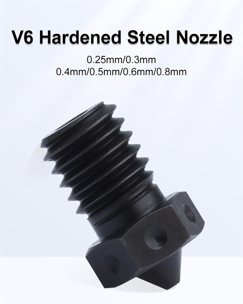 Trianglelab E3D V6 0.8mm Hardened Steel Nozzles, Printing PEI/PEEK/Carbon Fiber Filament, for V6 Hotend