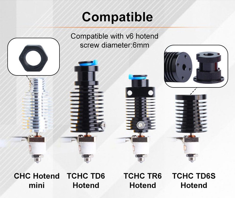 Trianglelab M6 ZS 0.4mm Nozzle, Hardened Steel Copper Alloy, High Temperature Resistant, for V6 Hotend 3D Printer