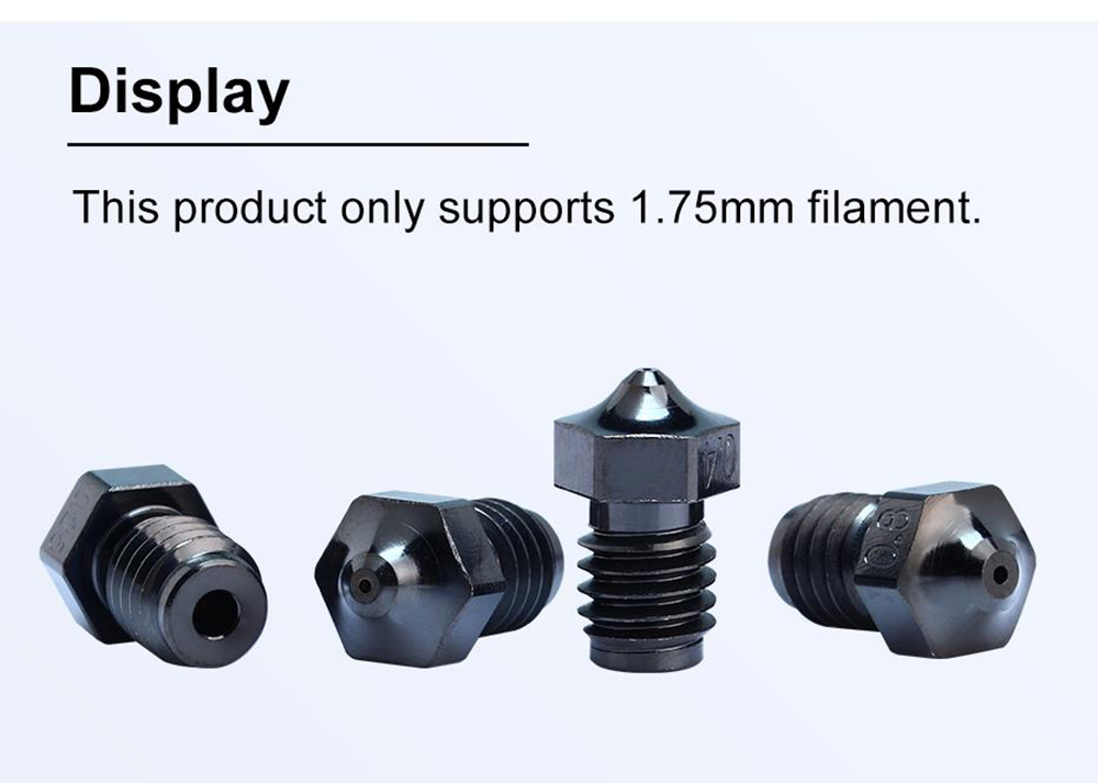 Trianglelab V6 DLC 0.4mm Nano Coating Hardened Steel Nozzle for Dragonfly Dragon/V6 Hotend Matrix Extruder