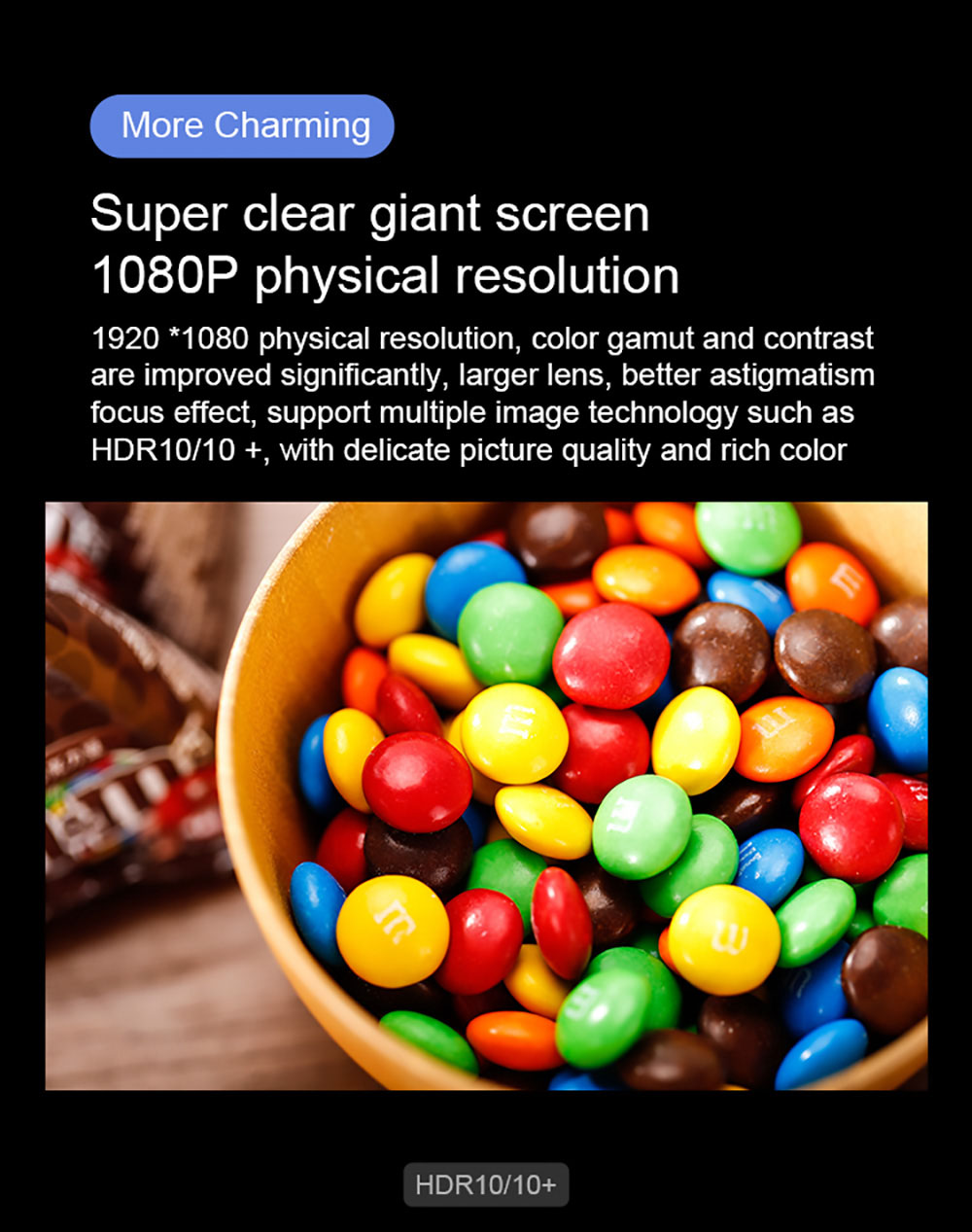 XIAOMI Wanbo T6 MAX Mini Projector 1080P HD HDR 550ANSI Smart Projector Electric Focusing EU Plug - White