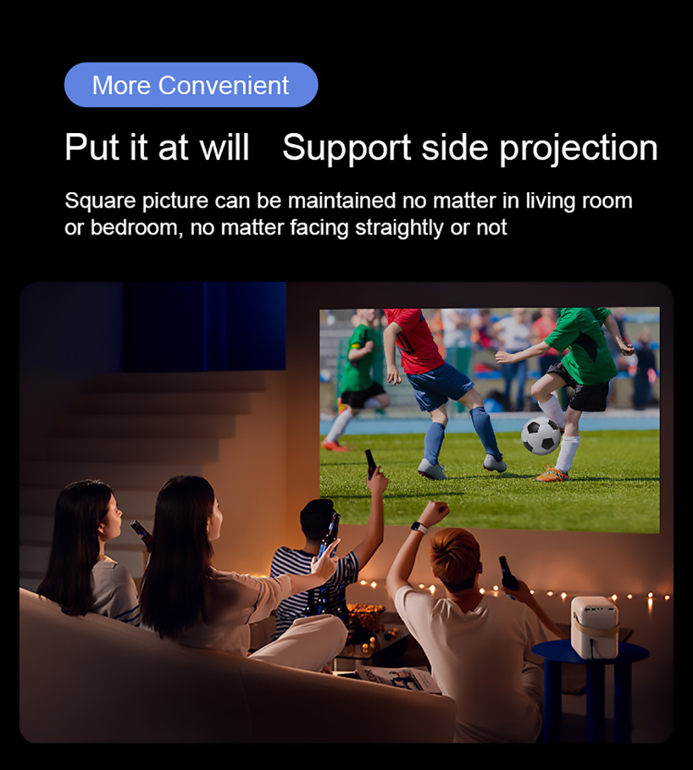 XIAOMI Wanbo T6 MAX Mini Projector 1080P HD HDR 550ANSI Smart Projector Electric Focusing EU Plug - White