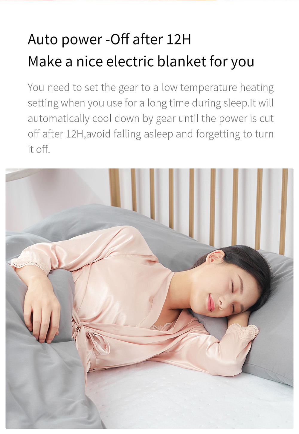 Xiaoda Electric Heating Blanket, Low Radiation, Overheat Protection, 12 Hours Automatic Power-off, 150*80cm - EU Plug