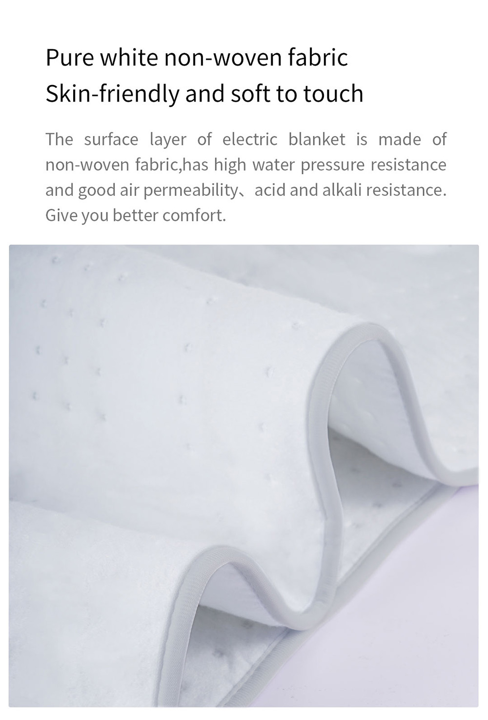 Xiaoda Electric Heating Blanket, Low Radiation, Overheat Protection, 12 Hours Automatic Power-off, 150*80cm - EU Plug