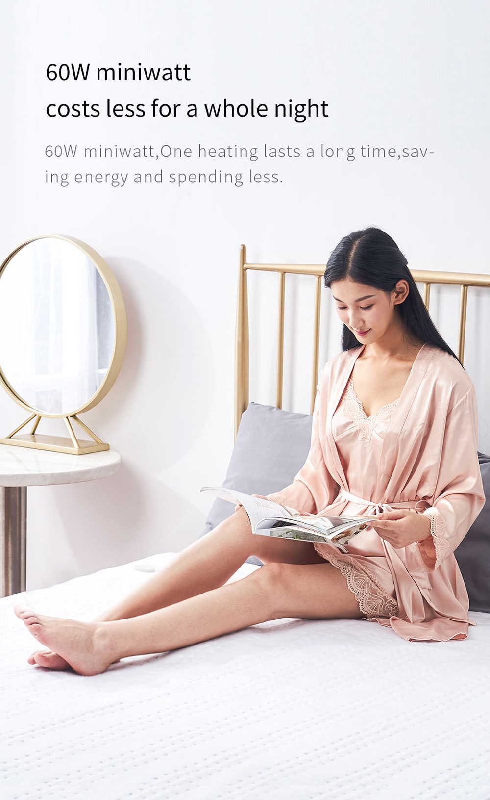 Xiaoda Electric Heating Blanket, Low Radiation, Overheat Protection, 12 Hours Automatic Power-off, 150*80cm - EU Plug