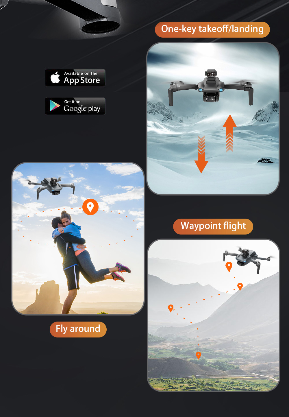 ZLL SG108MAX RC Drone GPS GLONASS 4K@25fps Adjustable Camera with Avoidance 20min Flight Time - Black One Battery