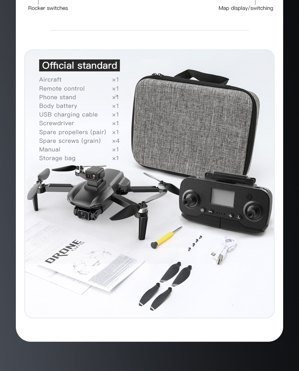 ZLL SG108MAX RC Drone GPS GLONASS 4K@25fps Adjustable Camera with Avoidance 20min Flight Time - Black One Battery