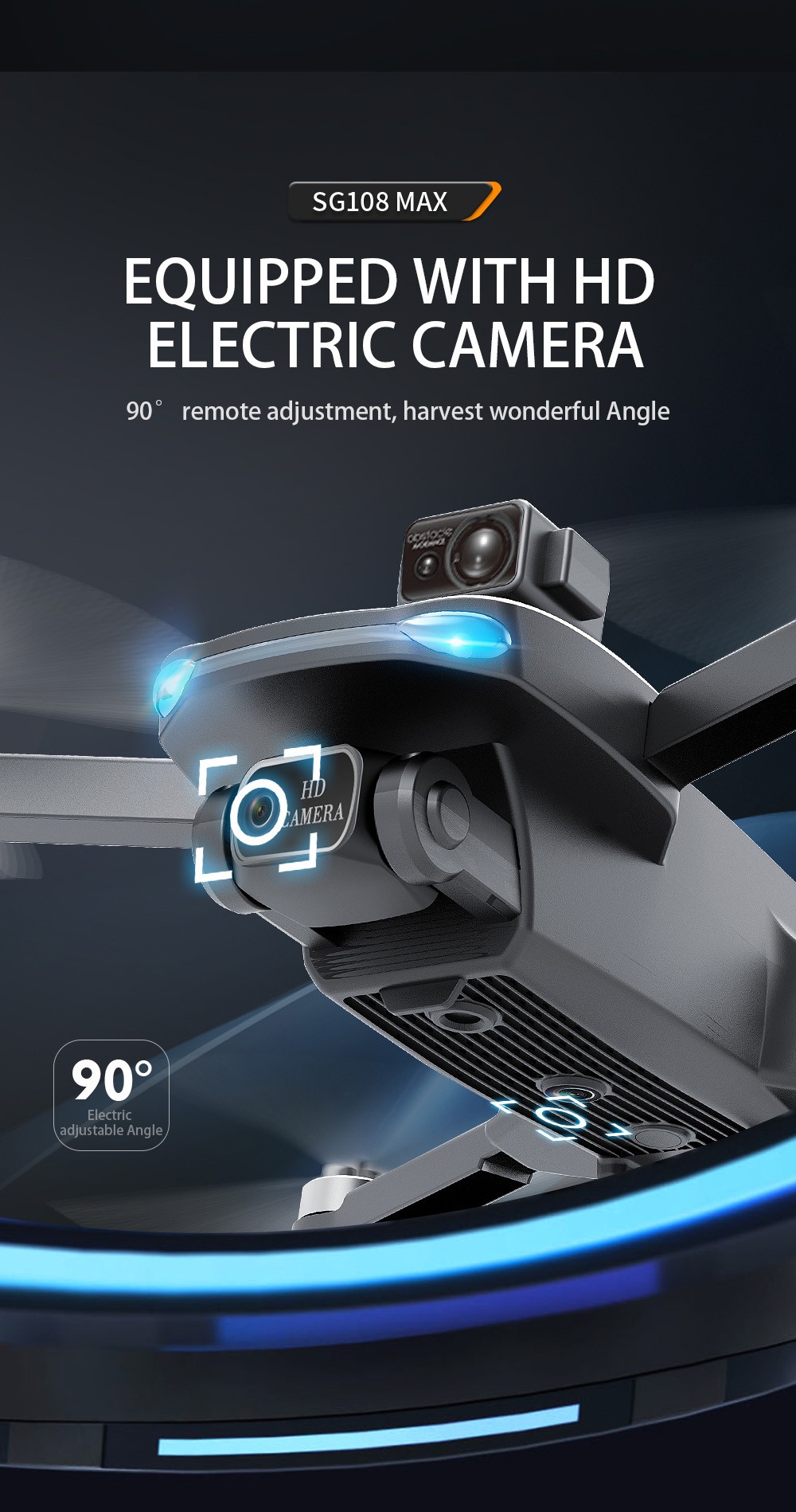 ZLL SG108MAX RC Drone GPS GLONASS 4K@25fps Adjustable Camera with Avoidance 20min Flight Time - Black One Battery