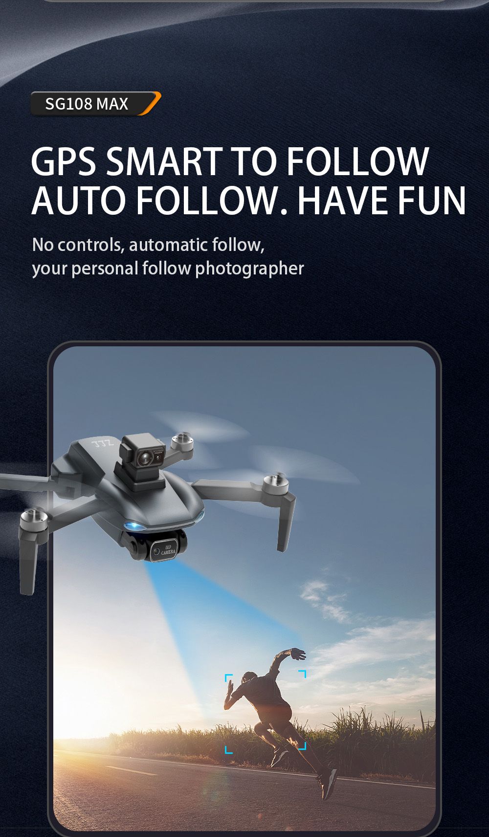 ZLL SG108MAX RC Drone GPS GLONASS 4K@25fps Adjustable Camera with Avoidance 20min Flight Time - Black One Battery