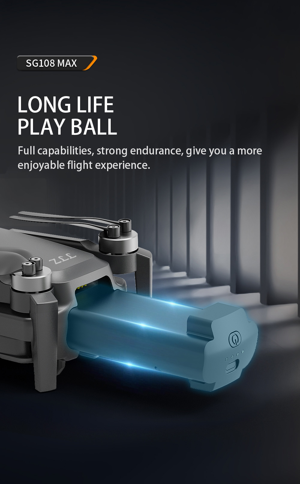 ZLL SG108MAX RC Drone GPS GLONASS 4K@25fps Adjustable Camera without Avoidance 20min Flight Time - Orange One Battery