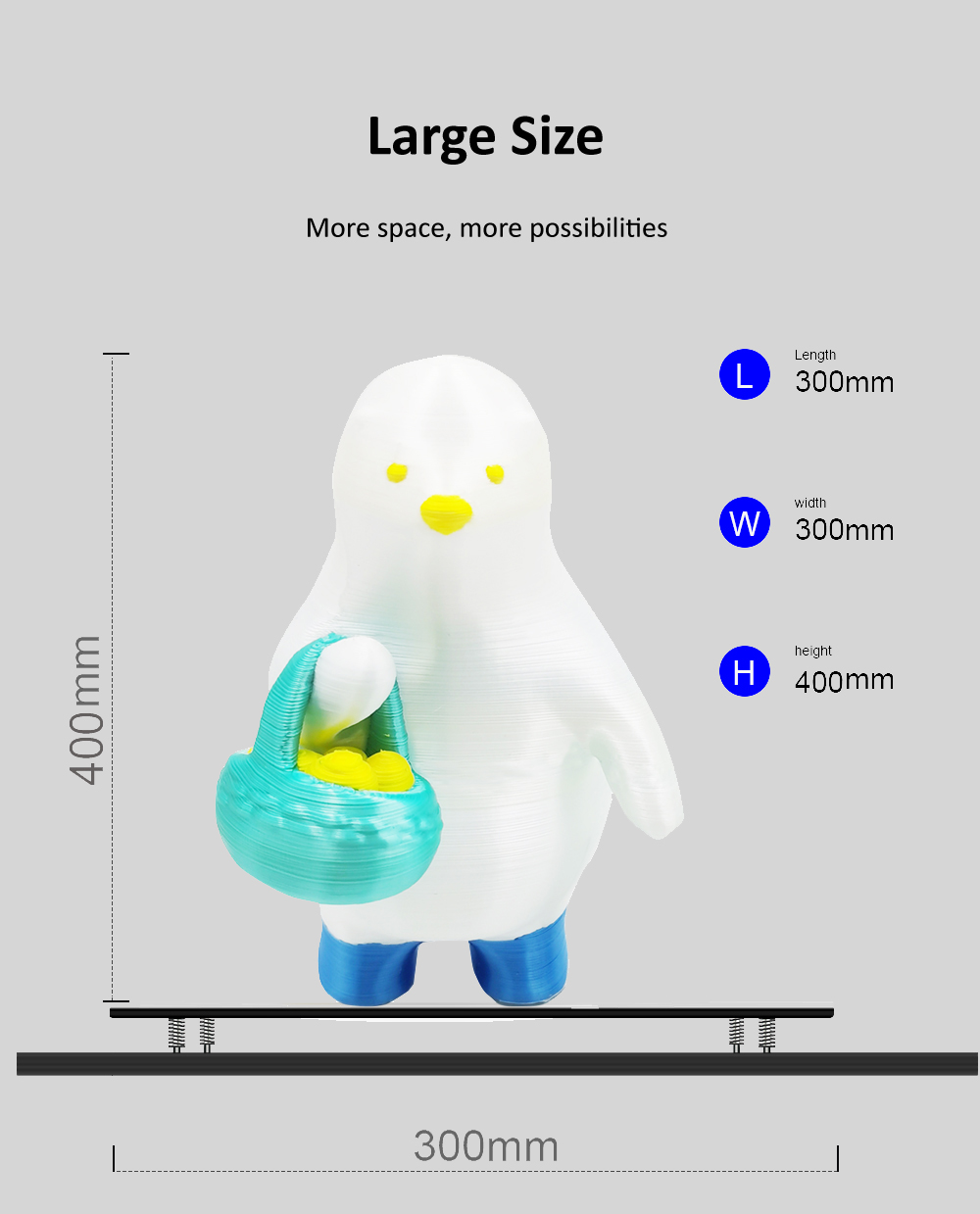Zonestar Z9V5Pro-MK4 4 Extruders 3D Printer with 4*0.25kg Filament, 4 Colors, Auto Leveling, 32 Bit Control Board, Resume Printing, TFT-LCD, 300x300x400mm