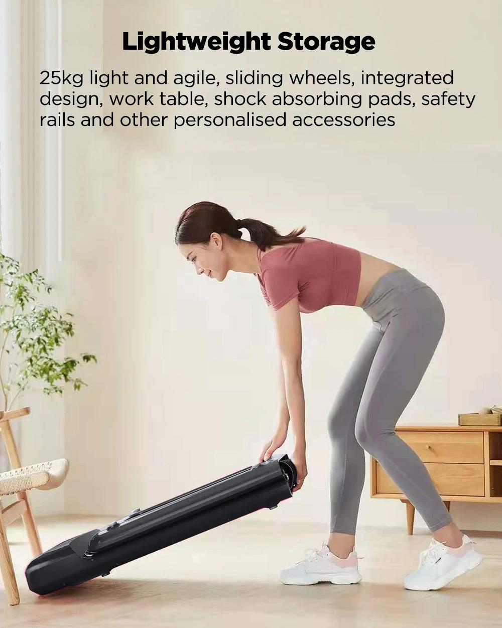 KingSmith WalkingPad C2 Smart Walking Machine 180-Degree Foldable Treadmill Electric Fitness Gym Equipment Intelligent Foot Speed Control 12 Gear Adjustable for Workout with Wireless Remote Control, LED Display Low Noise - Black
