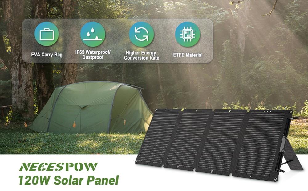 NECESPOW N1200 1200W Portable Power Station + 2Pcs 120W Foldable Solar Panel Emergency Power Supply 1280Wh 400000mAh LiFePO4 Battery, 230V AC Pure Sine Wave, 10 Outputs, LED Light Solar Generator for Outdoor, Camping, Home Use,Backup Power Supply Kit 20 NECESPOW N1200 1200W 1280Wh Portable Power Station + 2Pcs 120W Foldable Solar Panel, LiFePo4 Battery Solar Generator Outdoor Power Supply Kit