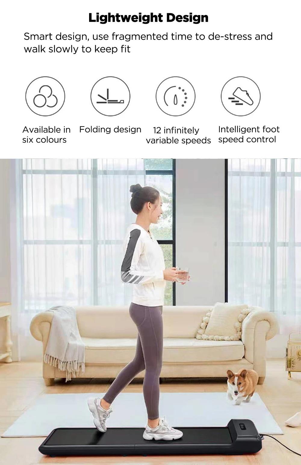 KingSmith WalkingPad C2 Smart Walking Machine 180-Degree Foldable Treadmill Electric Fitness Gym Equipment Intelligent Foot Speed Control 12 Gear Adjustable for Workout with Wireless Remote Control, LED Display Low Noise - Black