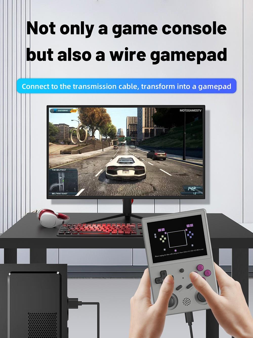 ANBERNIC RG353VS Portable Game Console Android 16GB Linux+128GB Game TF Card 3.5'' IPS Retro WiFi Bluetooth - Grey