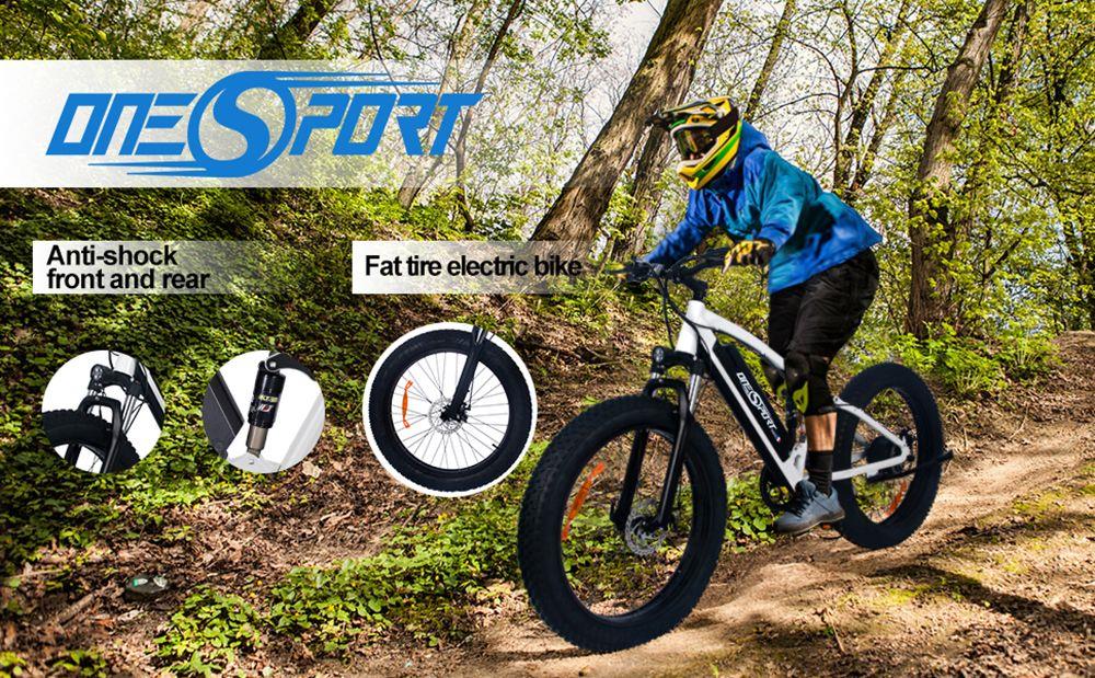 ONESPORT ONESPORT ONES1 Electric Bike 48V 500W Motor 10Ah Battery Shimano 7 Speed 25km/h Max Speed - White