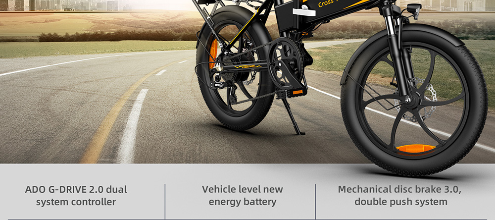 ADO A20 XE 250W Electric Bike Folding Frame 7-Speed Gears Removable 10.4 AH Lithium-Ion Battery E-bike - Grey