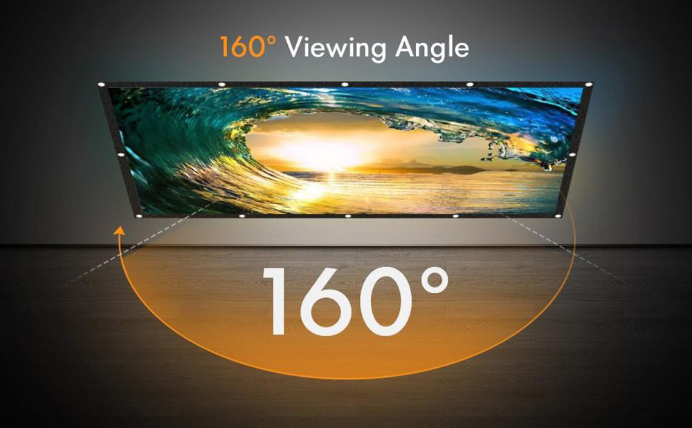 apeman 100 inch HD Portable Projector Screen,16:9 HD 4K Foldable Anti Crease Thick Projection Screen, 160 Degree Viewing