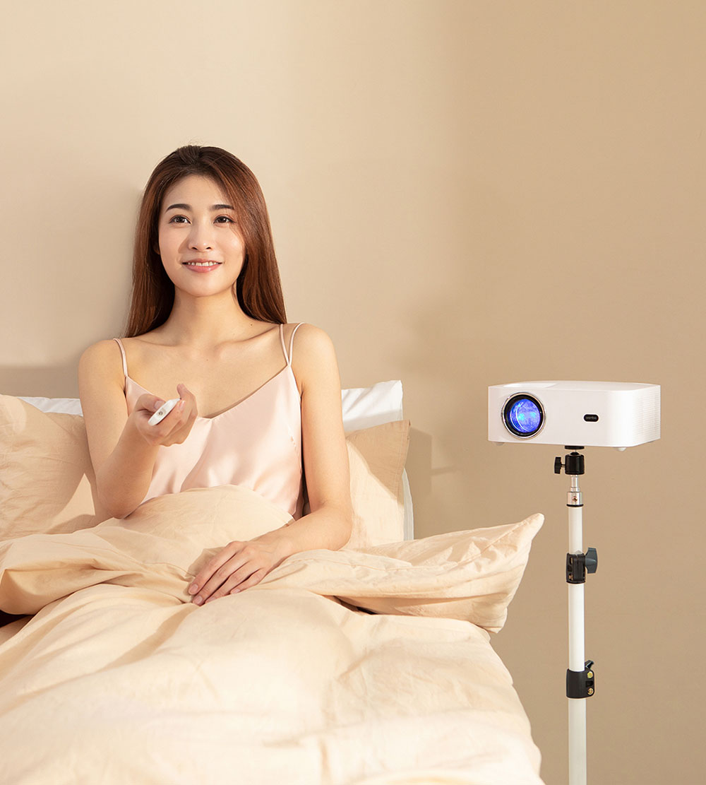 Wanbo X1 Mini Projector 720P HD HDR Smart Projector Keystone Correction for Home Office EU Plug - White
