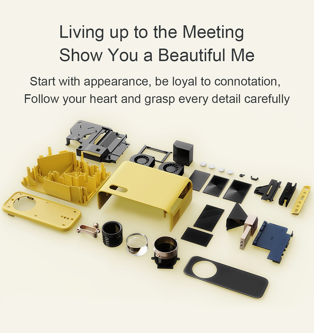 Wanbo XS01 Mini LED Projector Handheld Projection 200ANSI Lumens 1080P Support 120 Inch Screen Fresh Classic EU Plug