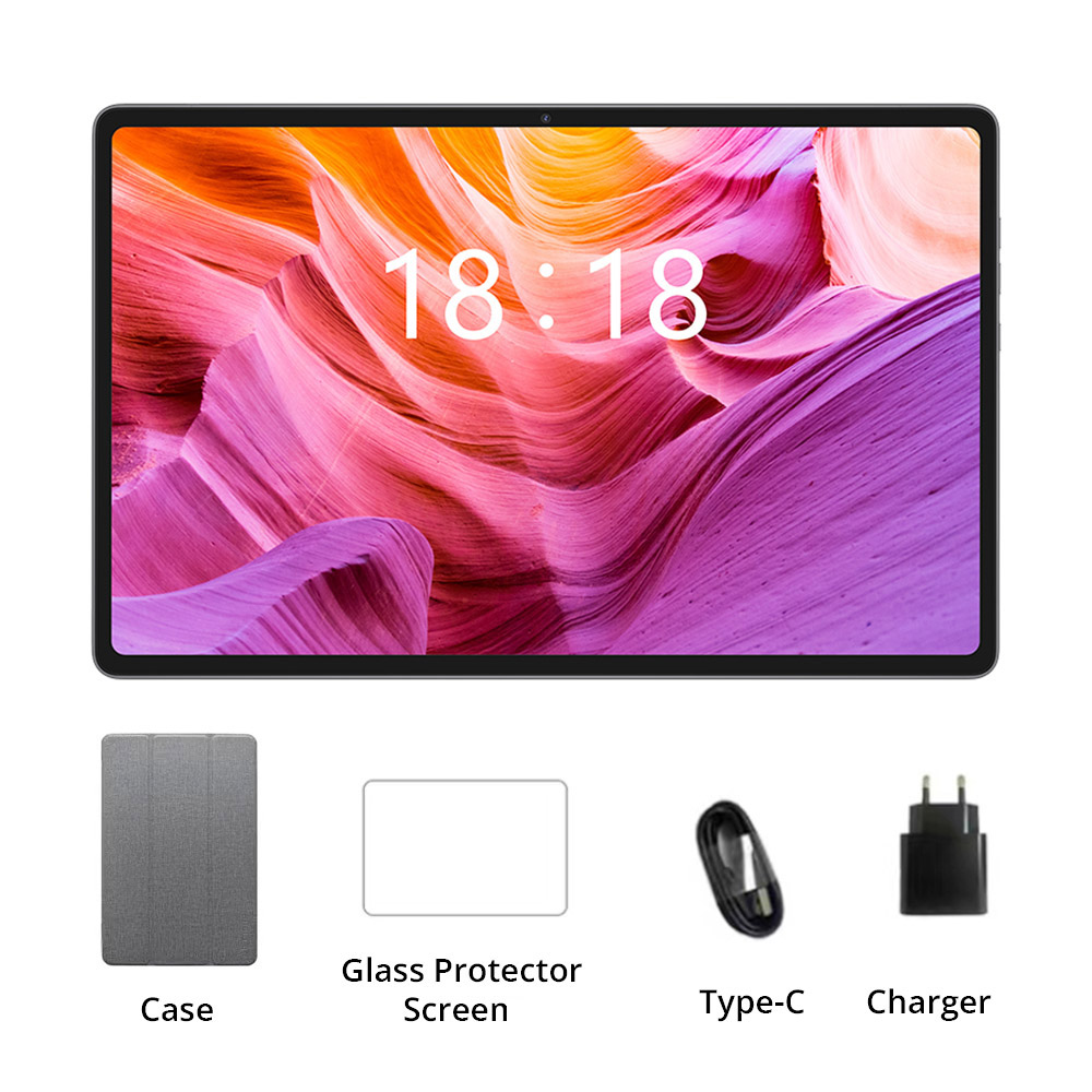 N-one NPad Plus Android 12 Tablet PC, MTK8183 Octa Core 2.0GHz, 6GB+128GB, 10.36'' Full Display 2000x1200 2K Incell FHD IPS Screen 300Nits Brightness, 500g Light, Dual WiFi Camera BT5.0, Type-C Micro SD, GPS BDS GLONASS Galileo A-GPS with Case & Film