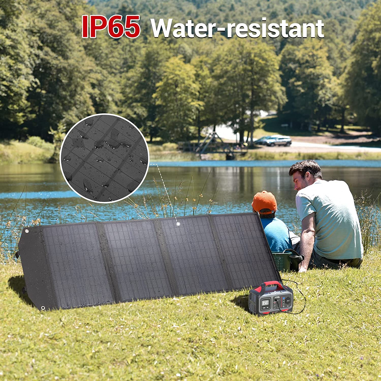 ROCKPALS SP003 100W Foldable Solar Panel for Solar Generator and USB Devices, 21.5%-23.5% Conversion Efficiency, Support Parallel, QC 3.0 Fast Charging, Compatible with Jackery/EF/Bluetti/Anker/Goal Zero Power Station, Portable Solar Panel Charger
