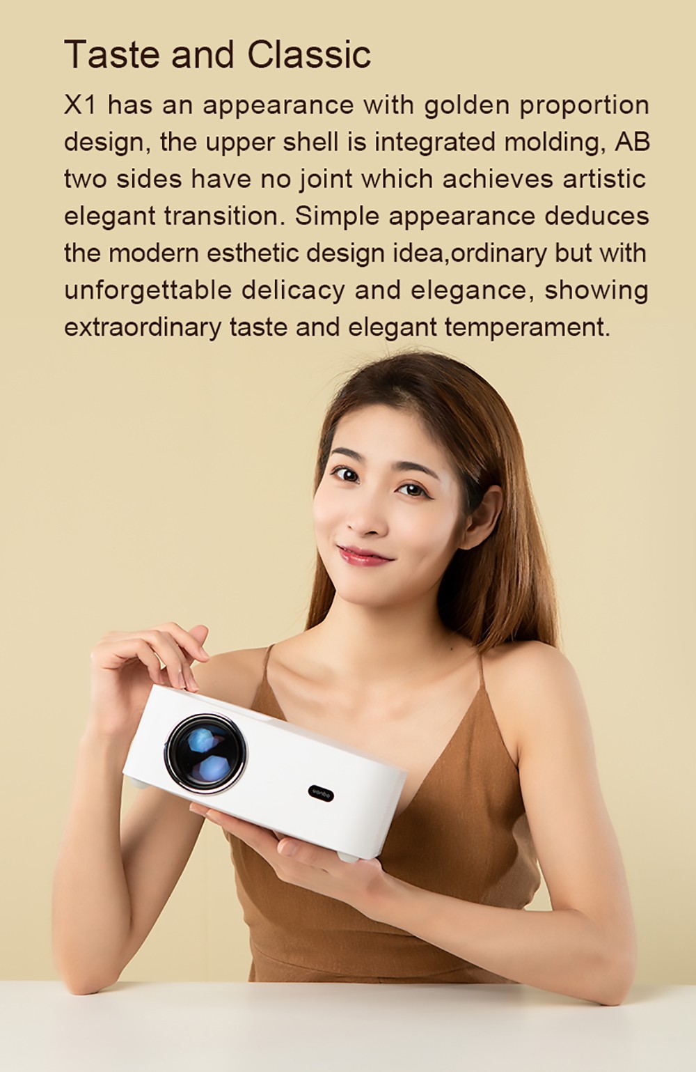 Wanbo X1 Pro Smart Projector Android 9.0 1GB+8GB Memory, 720P HD HDR Keystone Correction 2.4G WiFi Home Theater EU Plug