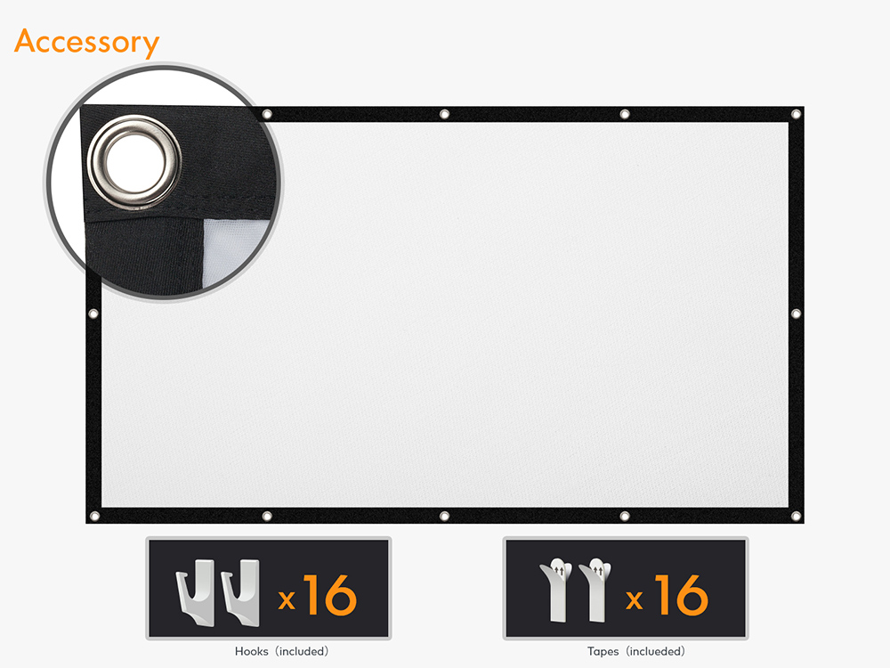 apeman 100 inch HD Portable Projector Screen,16:9 HD 4K Foldable Anti Crease Thick Projection Screen, 160 Degree Viewing