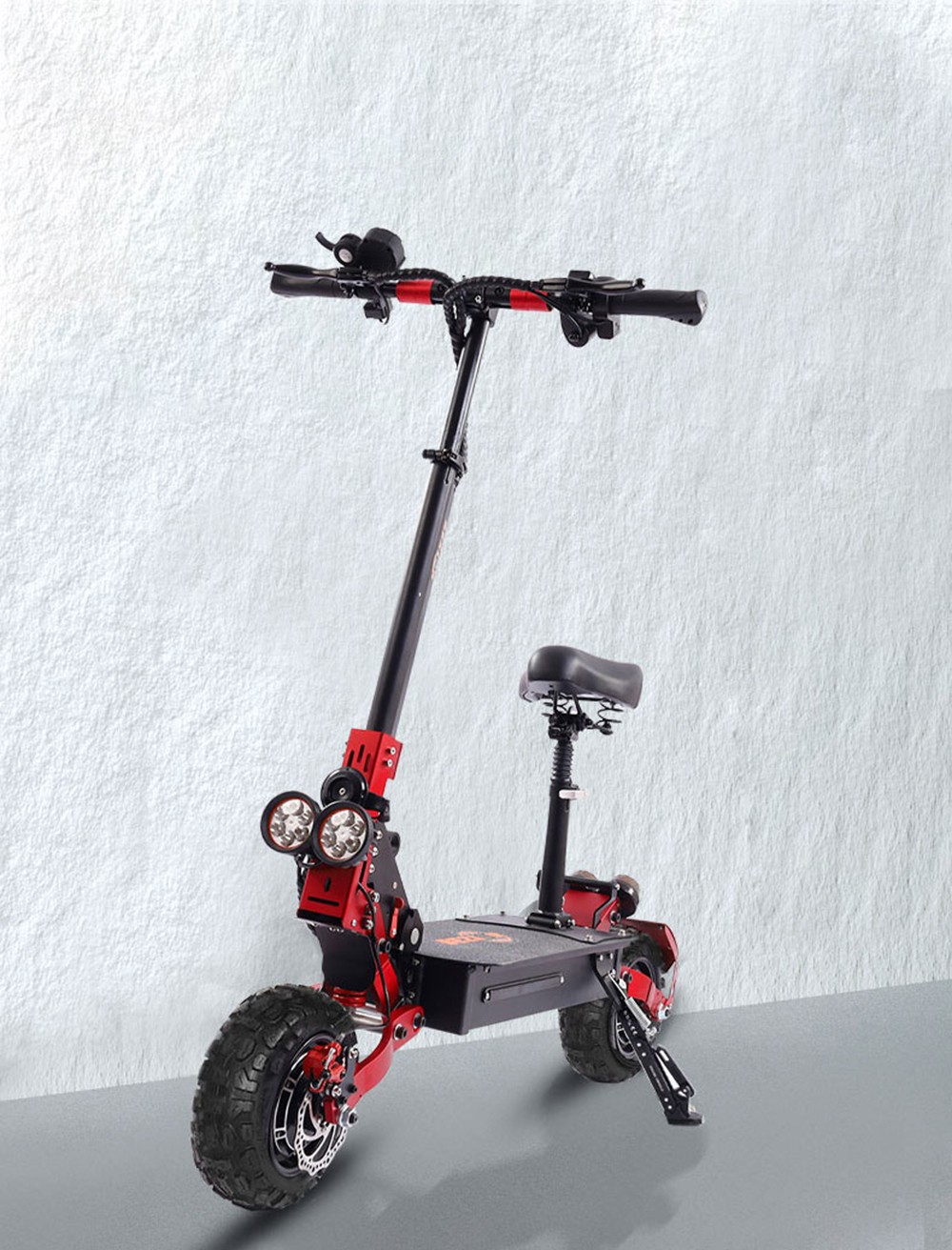 BEZIOR S2 Folding Electric Scooter 1200W*2 Dual Motor LCD Display Max 65Km/h 11 Inch Off-Road Tire 21Ah Battery Up To 60km Range Dual Shock Mitigation Dual Disk Brake LED Light - Red 21 BEZIOR S2 Folding Electric Scooter 1200W*2 Dual Motor LCD Display Max 65Km/h 11 Inch Off-Road Tire 21Ah Battery up to 60km Range Dual Shock Mitigation Dual Disk Brake LED Light - Red