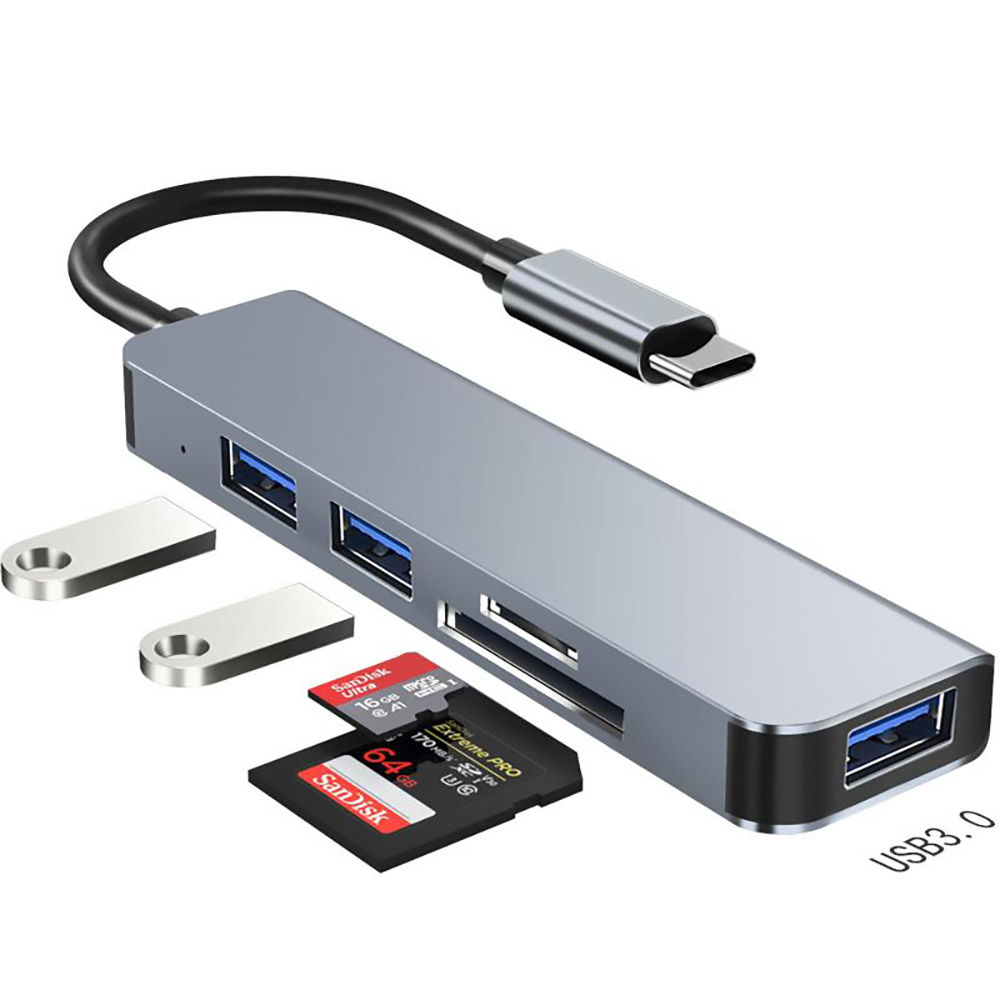 4 in 1 Type-C Dispenser USB 3.0 Hub for USB C Laptop, Mobile Phone, Pad and Other Devices Support Windows, Mac OS, Linux