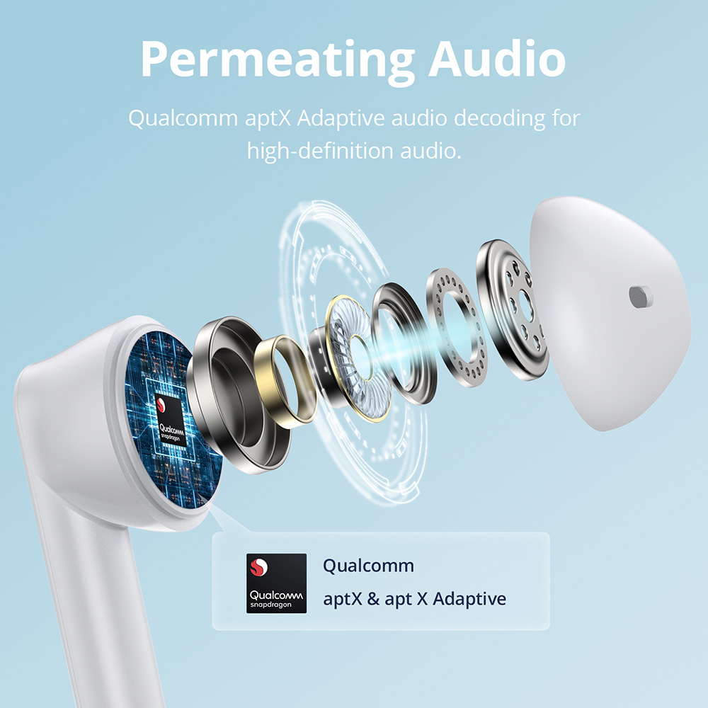 Tronsmart Onyx Ace Pro TWS Earbuds, Qualcomm QCC3040, Qualcomm AptX Adaptive, 27H Playtime, IPX5, One Key Recovery, White 11 Tronsmart Onyx Ace Pro TWS Earbuds, Qualcomm QCC3040, Qualcomm aptX Adaptive, 27H Playtime, IPX5, One Key Recovery, White