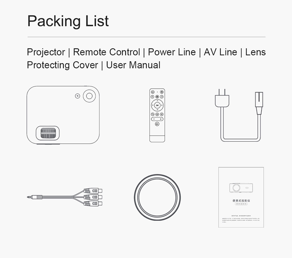 Wanbo X1 Mini Projector 720P HD HDR Smart Projector Keystone Correction for Home Office EU Plug - White