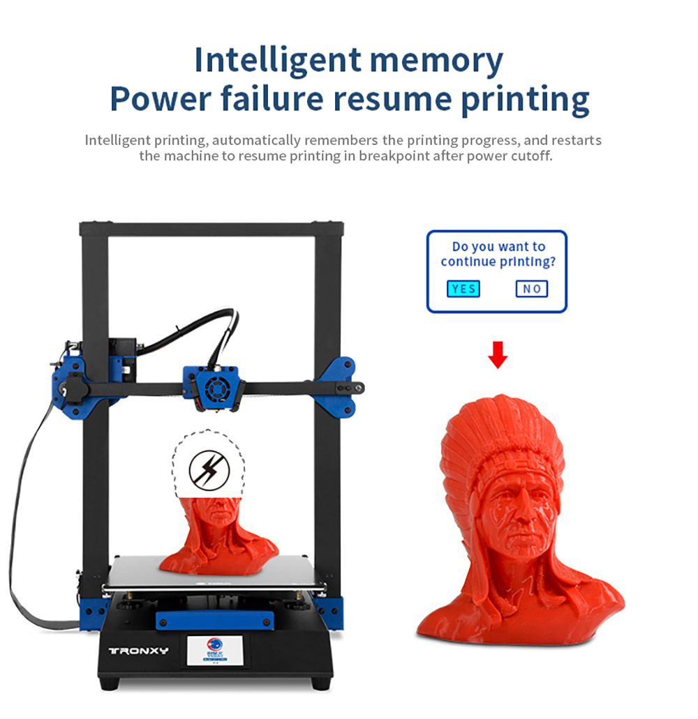 TRONXY XY-3 Pro 3D Printer, Titan Extruder, 150mm/s Speed, Ultra Silent Motherboard, Resume Printing, 3.5-Inch Touch Screen, 300x300x400mm