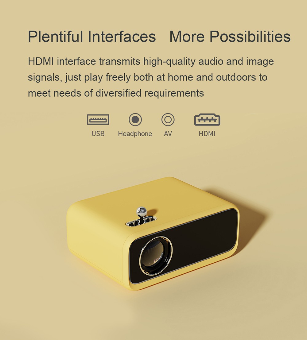 Wanbo XS01 Mini LED Projector Handheld Projection 200ANSI Lumens 1080P Support 120 Inch Screen Fresh Classic EU Plug